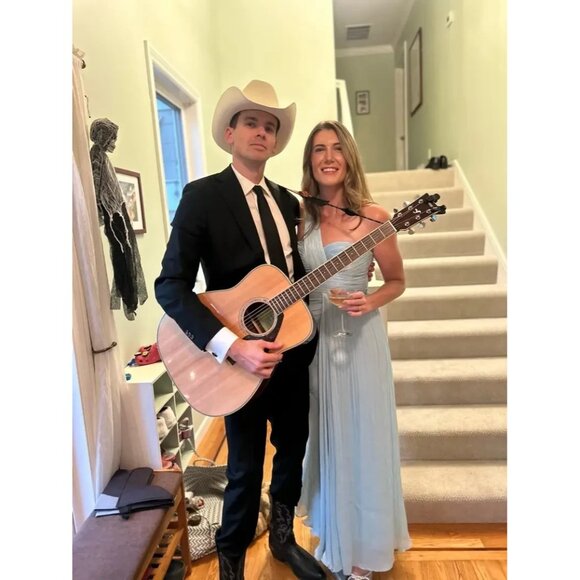 Badgley Mischka Blue Draped One-Shoulder Evening Gown – Women’s Size 8 - Picture 10 of 10